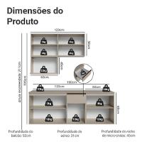 Armário De Cozinha Compacta 180 Cm Suspensa Crema Nice Madesa 03 - 3