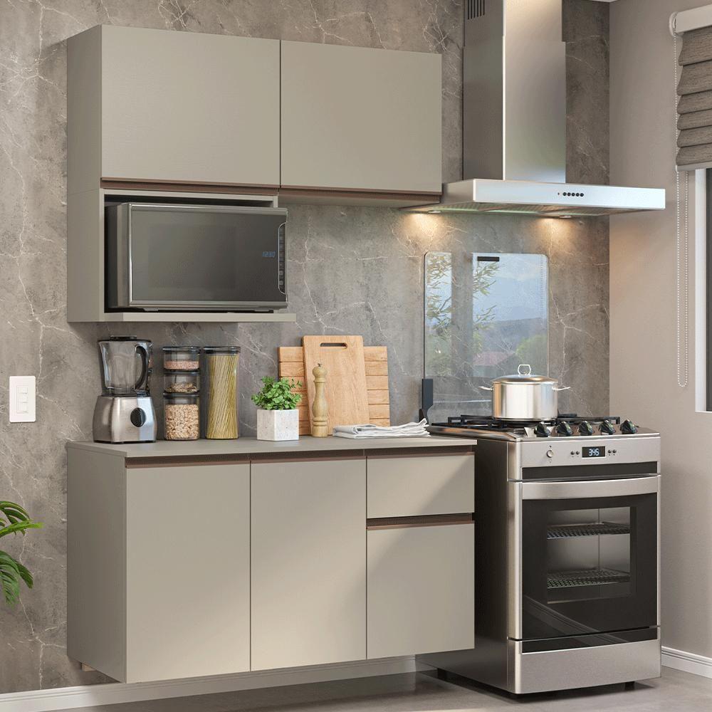 Armário De Cozinha Compacta 120 Cm Suspensa Crema Nice Madesa 06 - 1