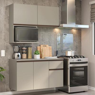 Armário de Cozinha Compacta Nice 5 Portas 1 Gaveta MDF 120 cm Creme Suspenso