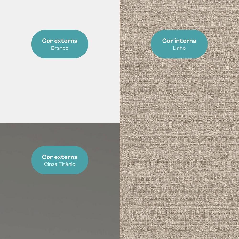 Armário De Cozinha Completa Miami Slim Carraro Branco Com Cinza Titânio - 8