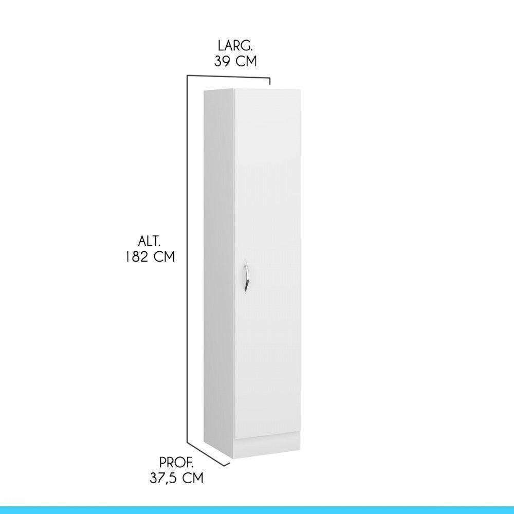 Armário Para Lavanderia 1 Porta 39x182cm Mdp Menu Móveis Branco - 3