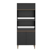 Armário Para Forno Microondas 80x202cm 0453 Menu Móveis Preto - 1