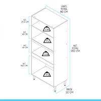 Armário Para Forno Microondas 80x202cm 0453 Menu Móveis Preto - 3