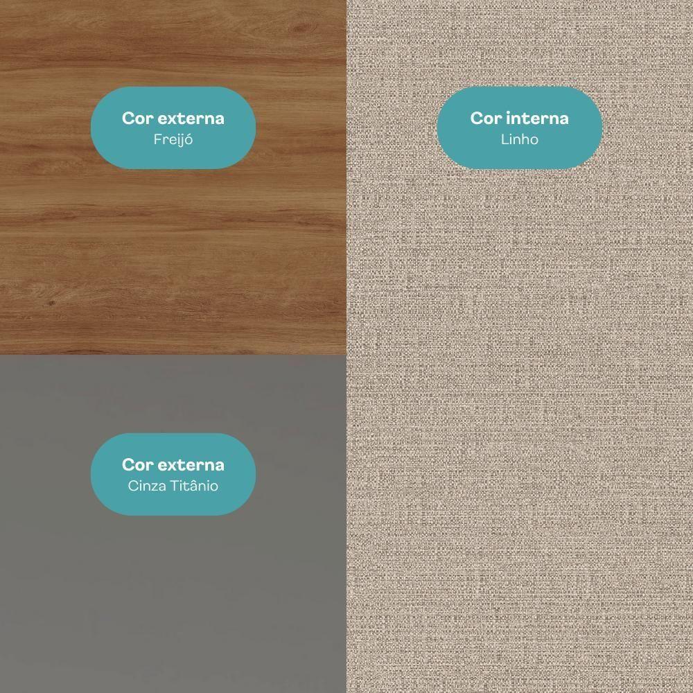 Armário De Cozinha Completa Miami Flow Carraro Freijó Com Cinza Titânio - 8