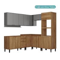 Armário De Cozinha Completa Miami Flow Carraro Freijó Com Cinza Titânio - 3