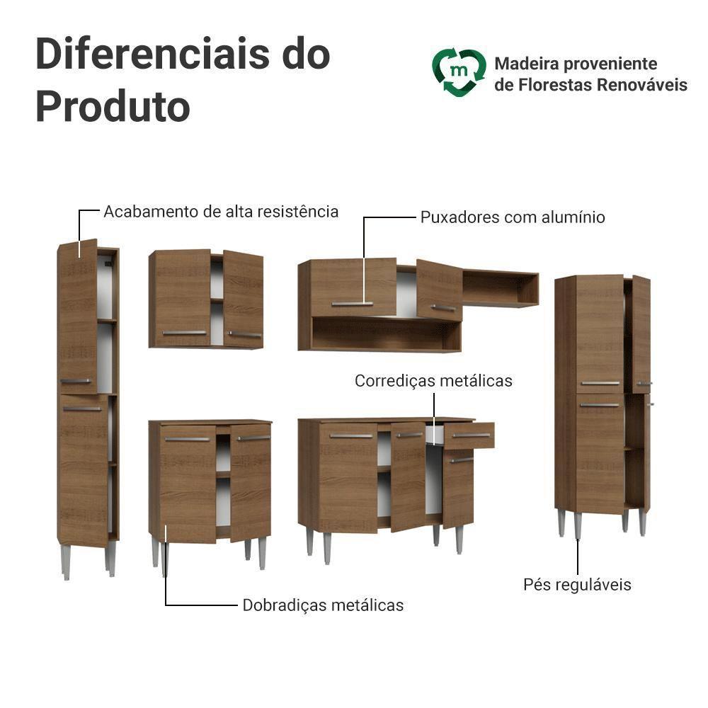 Armário De Cozinha Completa 325cm Rustic Emilly Madesa 07 - 4