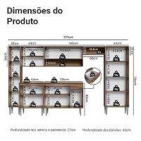 Armário De Cozinha Completa 325cm Rustic Emilly Madesa 07 - 3