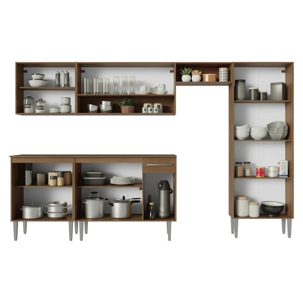 Armário De Cozinha Completa 293cm Rustic-preto Emilly Madesa 011 - 5