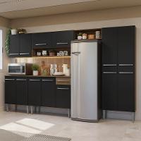 Armário De Cozinha Completa 293cm Rustic-preto Emilly Madesa 011 - 1