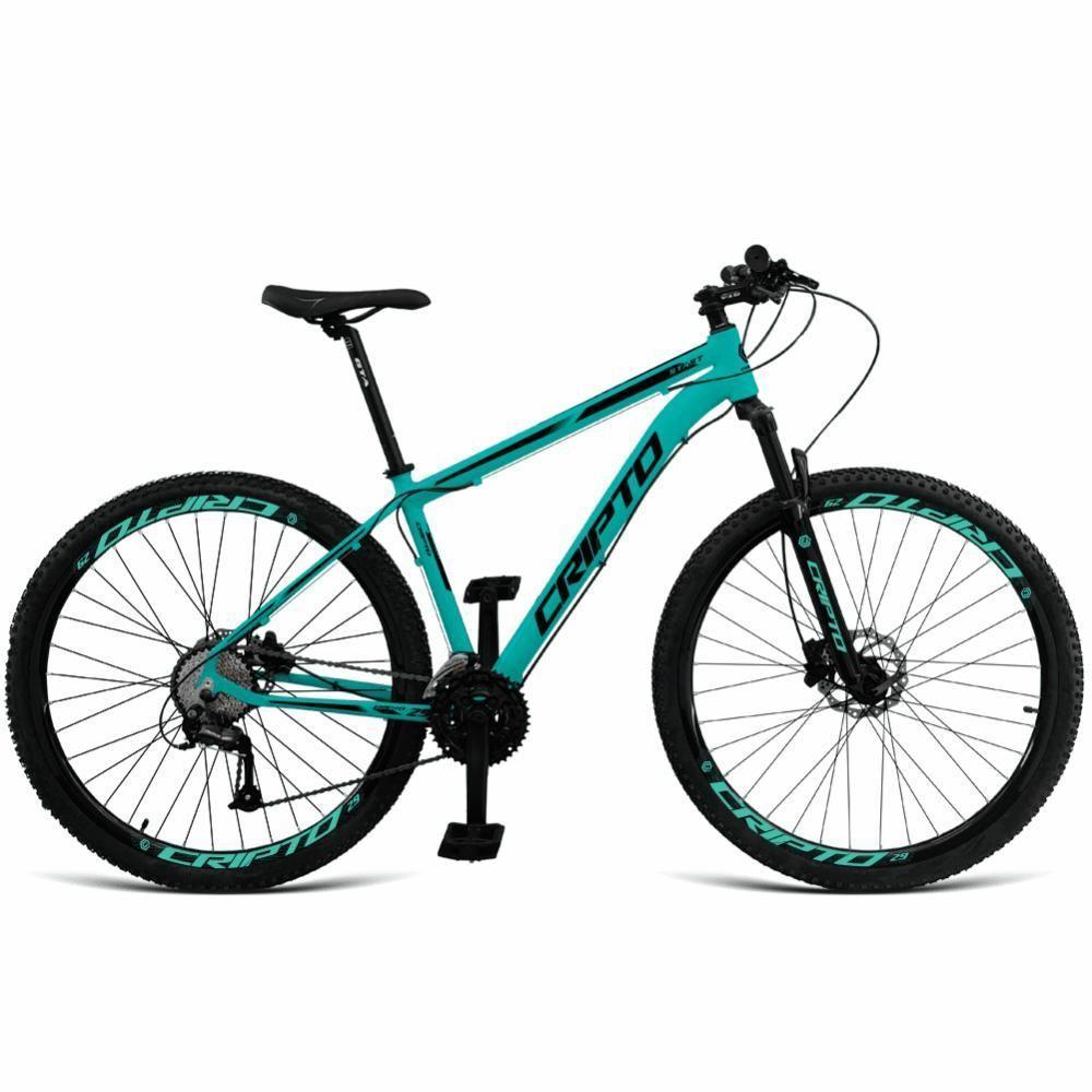 Bicicleta Aro 29 Cripto 24 Marchas Freios Disco E Suspensão Pneu Bege - Verde Anis-preto - 17 - 1