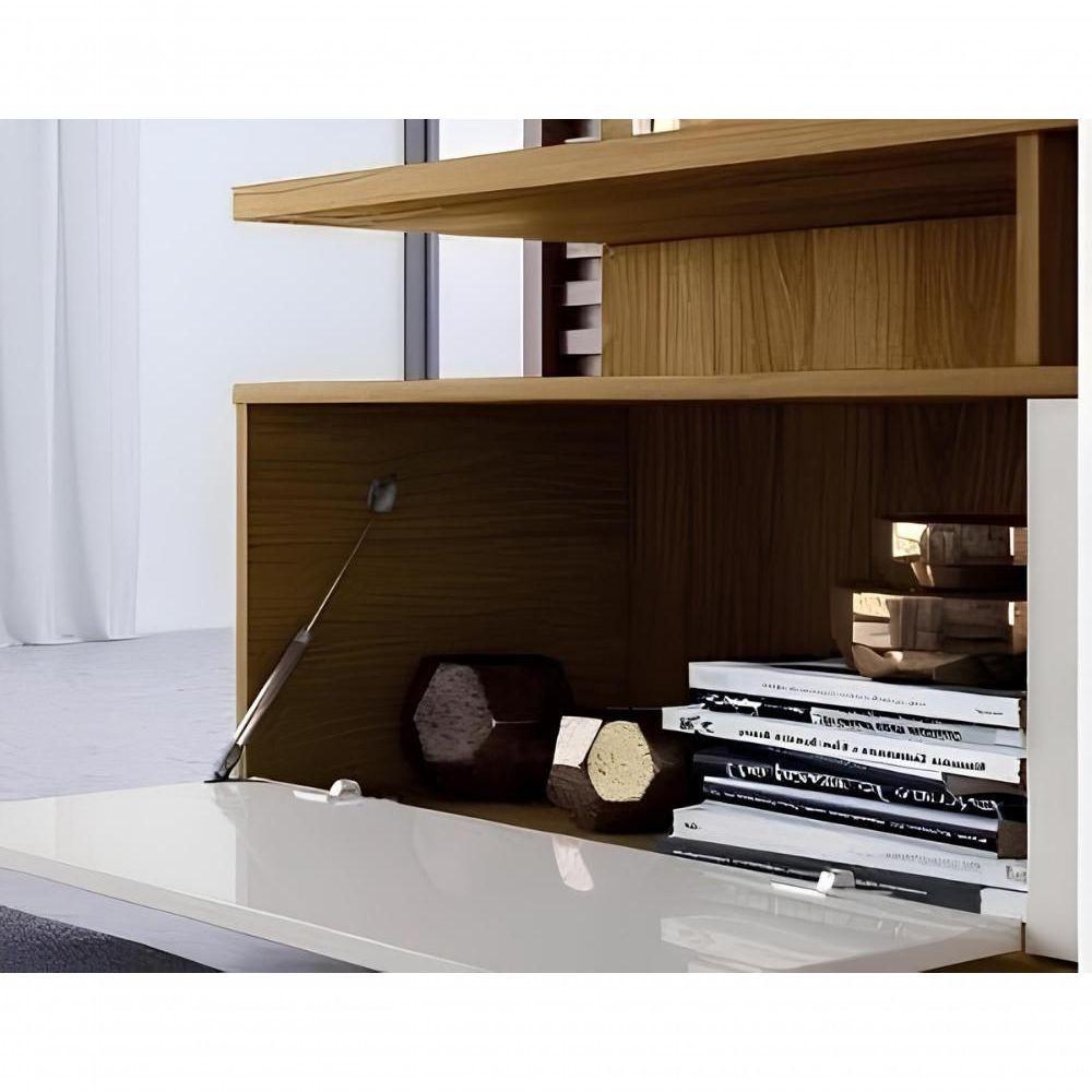 Bancada Marrocos Com 3 Portas Suporte Para Tvs Até 75 - Jequitiba-off White Perolizado - 2