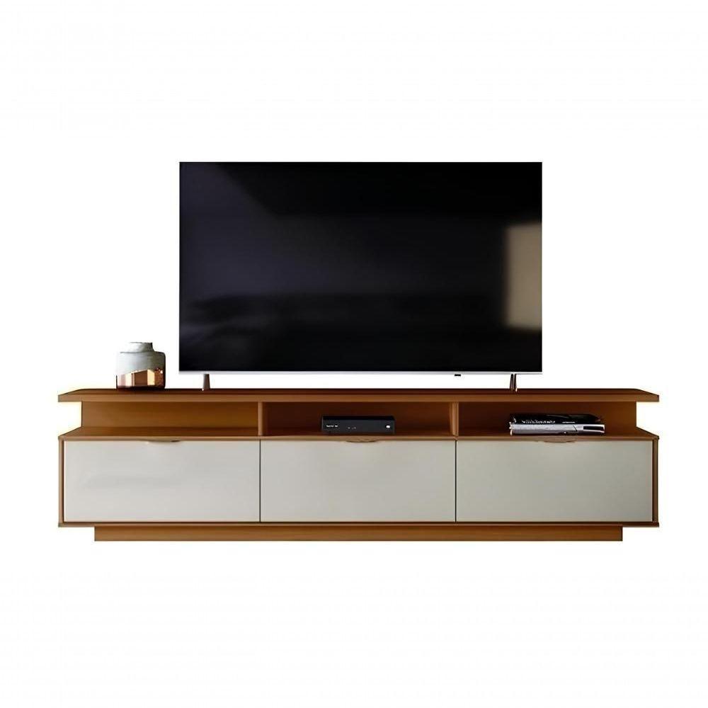 Bancada Marrocos Com 3 Portas Suporte Para Tvs Até 75 - Jequitiba-off White Perolizado - 3
