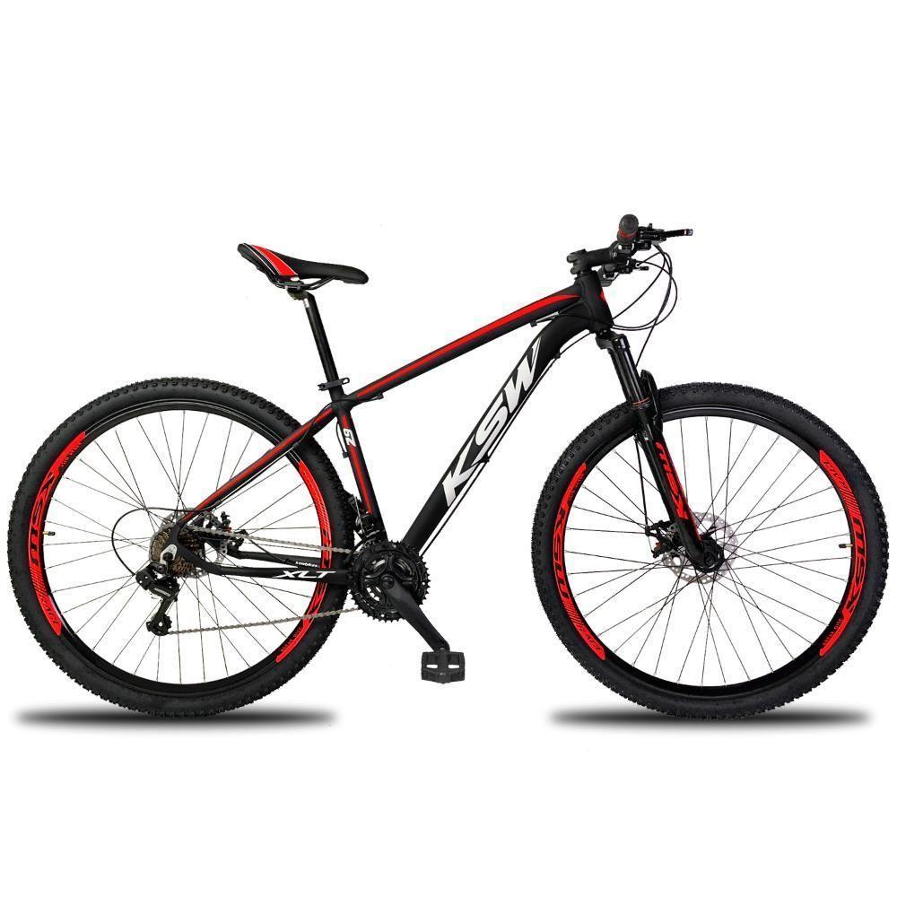 Bicicleta Aro 29 Ksw Xlt 21 Marchas Shimano Freio Hidraulico - 15 Preto-vermelho E Branco - 1