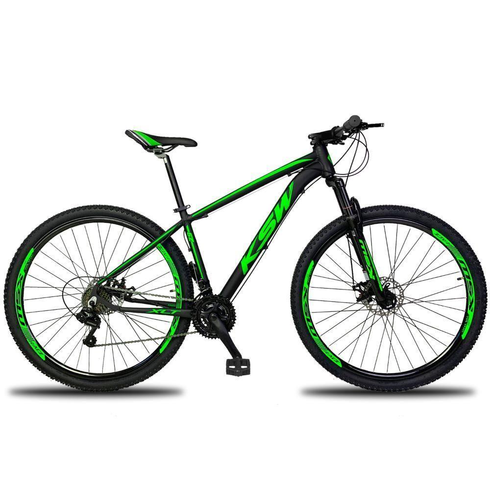 Bicicleta Aro 29 Ksw 27v Alivio, Freio Hidraulico, Trava E K7 - 21 Preto-verde - 1
