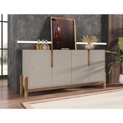 Buffet 4 Portas C- Prateleiras Luna 1,70 Off-white-cedro