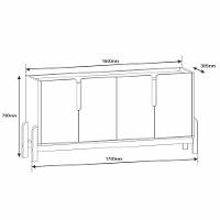 Buffet 4 Portas C- Prateleiras Luna 1,70 Off-white-cedro - 4