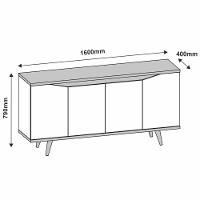 Buffet 4 Portas C- Nichos Bella Off White-cedro - 2