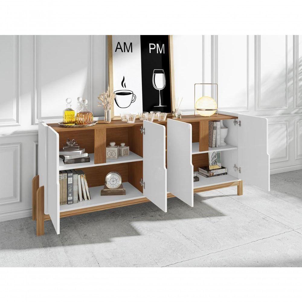 Buffet 4 Portas C- Prateleiras Luna 1,90 Branco-cedro - 3