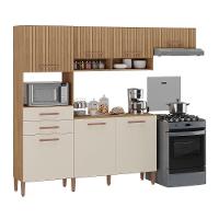 Cozinha Balcão Fortaleza 4245r 7 Portas 2 Gavetas Atualle Canelato 3d E Natura Off White - 2