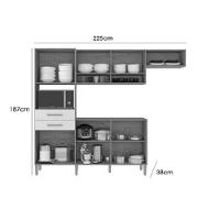 Cozinha Balcão Fortaleza 4245r 7 Portas 2 Gavetas Atualle Canelato 3d E Natura Off White - 4