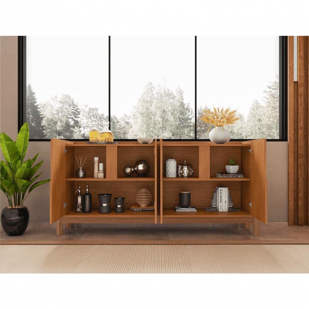 Buffet Lizz 170cm 4 Portas C- 6 Espaços Internos Cedro - 2