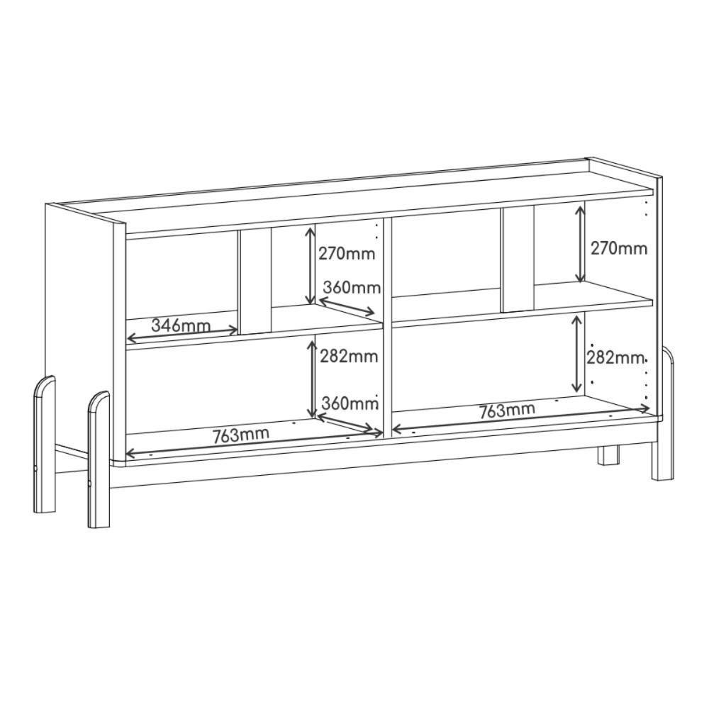 Buffet Lizz 170cm 4 Portas C- 6 Espaços Internos Cedro - 3