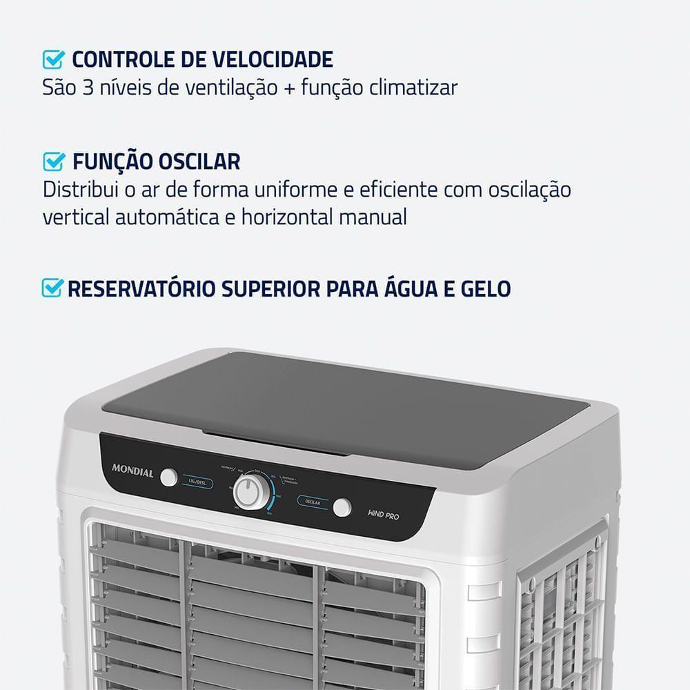 Climatizador Wind Pro Mondial Branco/cinza 260W CL-65L 220V - 4