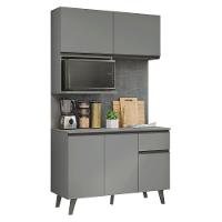 Armário De Cozinha Compacta 120 Cm Cinza Nice Madesa 05 - 2