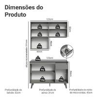 Armário De Cozinha Compacta 120 Cm Cinza Nice Madesa 05 - 3