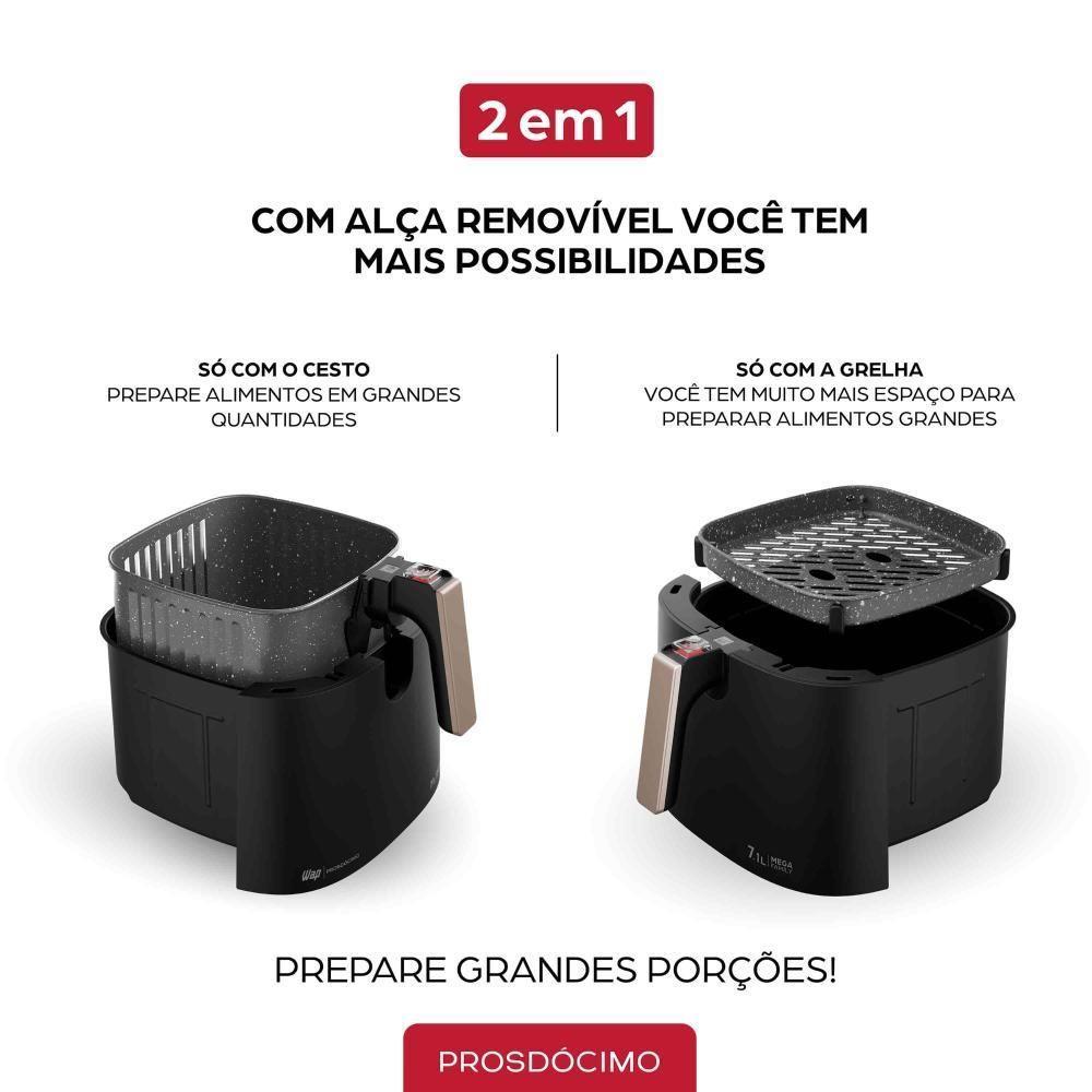 Fritadeira Elétrica WAP Air Fryer Mega Family 7,1L 220V - 9