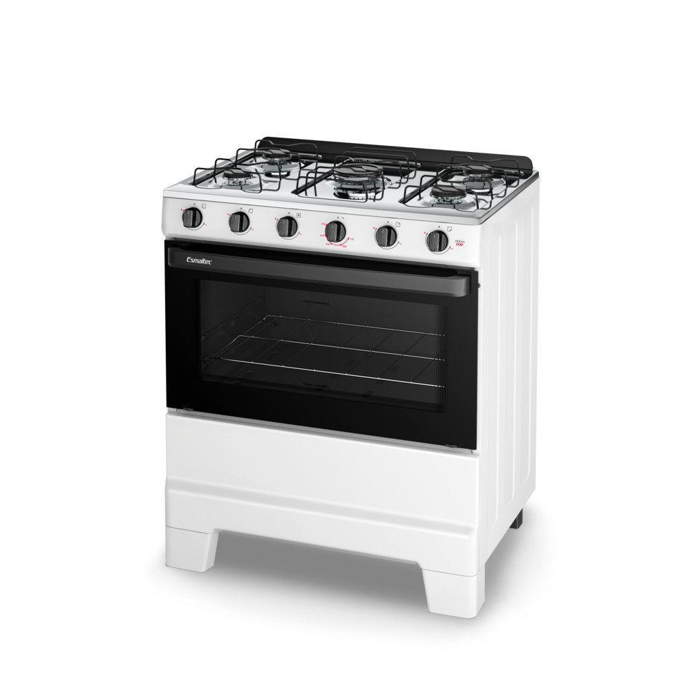 Fogão 5 Bocas Mesa Inox Manual Ideal Pop 5120 Esmaltec Branco Bivolt - 2