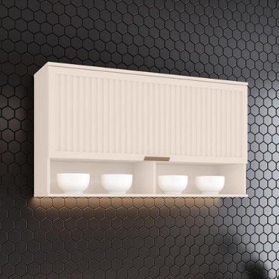 Armário Aéreo 1 Porta Basculante Ripado 120 Cm Ambiente Connect Off White - Henn