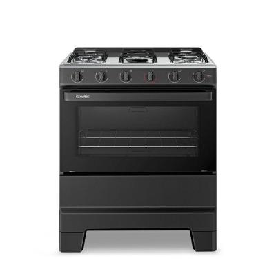Fogão 5 Bocas Mesa Inox Manual Ideal Pop 5120 Esmaltec Preto Bivolt