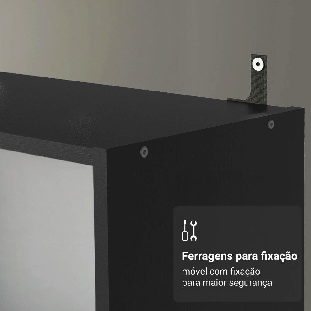 Estante Sapateira 3 Prateleiras Sem Portas Preto Madesa - 5