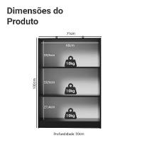 Estante Sapateira 3 Prateleiras Sem Portas Preto Madesa - 3