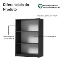 Estante Sapateira 3 Prateleiras Sem Portas Preto Madesa