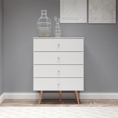 Cômoda Infantil 4 Gavetas 90cm Pés Palito 9020 Menu Móveis Branco