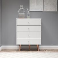 Cômoda Infantil 4 Gavetas 90cm Pés Palito 9020 Menu Móveis Branco - 1