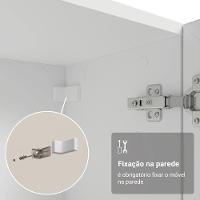 Cristaleira 70 Cm 2 Portas De Vidro Com Pés Cônicos Branco Vik Madesa - 8