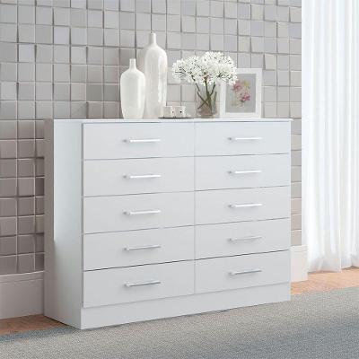 Cômoda Para Quarto Moderno Casal 117x92cm Mdp Menu Móveis Branco