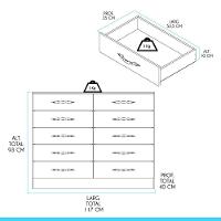 Cômoda Para Quarto Moderno Casal 117x92cm Mdp Menu Móveis Branco - 5