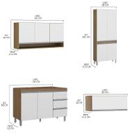 Cozinha Compacta Com Paneleiro Balcão Sabrina Menu Móveis Branco - 3