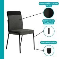 Conjunto 2 Cadeiras De Jantar Duo 1739 Carraro Grafite/preto