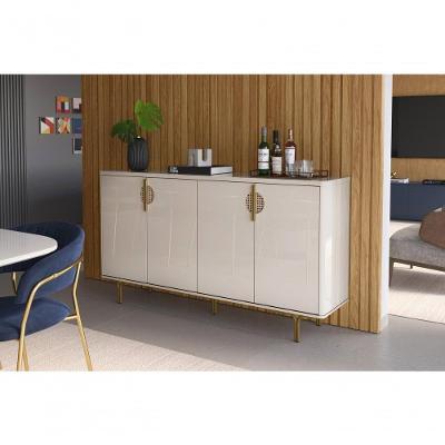 Buffet Marsala Suporte P- Decoração 4 Portas C- Prateleira Divisória - Off White