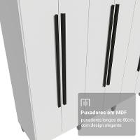 Guarda-roupa Casal Com Pés 8 Portas Batentes Branco-branco-preto Netuno Madesa - 6