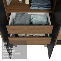 Guarda-roupa Casal Com Pés 6 Portas Batentes Com Espelho Rustic-preto-rustic Saturno Madesa - 7