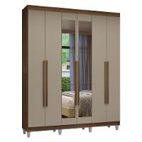 Guarda-roupa Casal Com Pés 6 Portas Batentes Com Espelho Rustic-crema-rustic Venus Madesa - 2