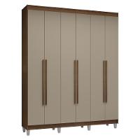 Guarda-roupa Casal Com Pés 6 Portas Batentes Rustic-crema-rustic Venus Madesa - 2