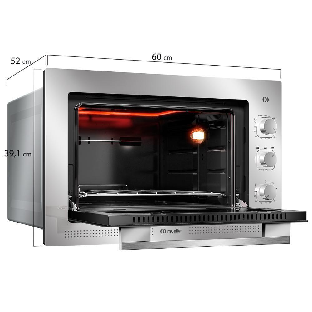 Forno Elétrico De Embutir Mueller Espelhado 50 Litros MFE50K 220V - 8