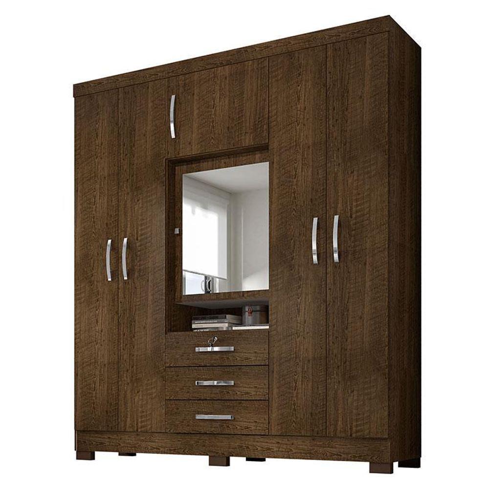 Guarda Roupa Casal Imperial Com Armário Multiuso Recife E Cômoda Madri Malbec - Incorplac - 2
